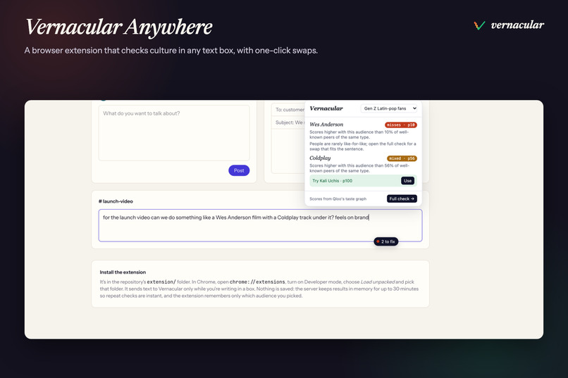 Vernacular: the spell-checker for culture – screenshot 9