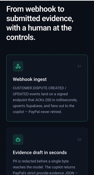 PayPal Dispute Copilot  – screenshot 1