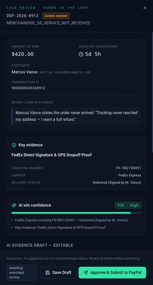 PayPal Dispute Copilot  – screenshot 4