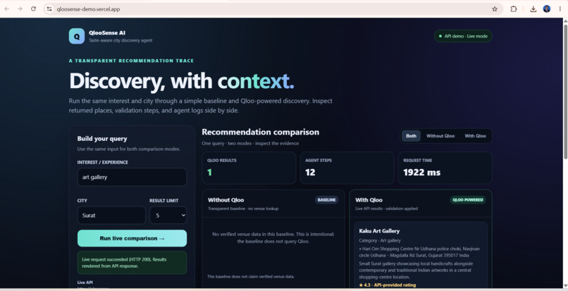 QlooSense AI — Taste-Aware City Discovery – screenshot 1