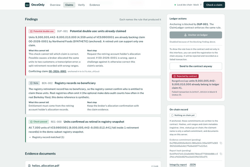 OnceOnly – screenshot 2