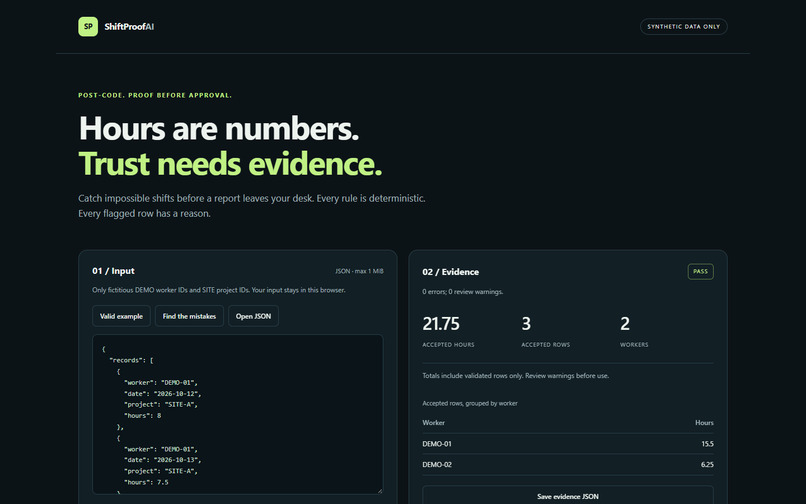 ShiftProof AI – screenshot 3