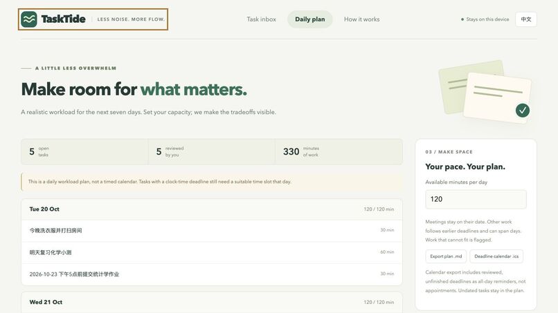 TaskTide – screenshot 2
