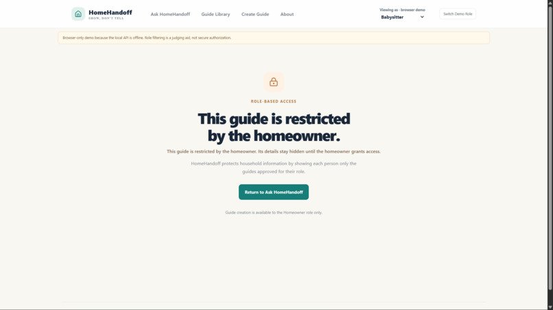 Home Handoff — Household Voice Assistant – screenshot 1