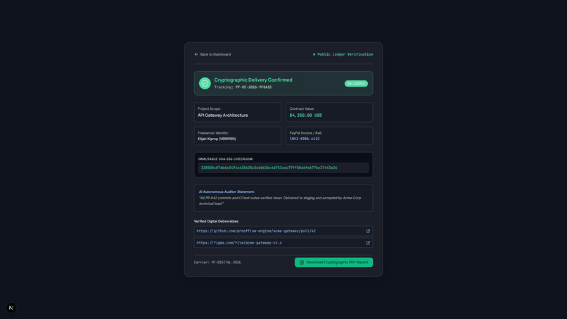 ProofFlow AI (Autonomous Dispute Shield & Release Agent) – screenshot 1