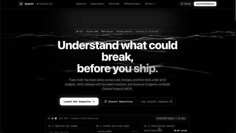 RippleCI: Graph-Native Release Intelligence – screenshot 1