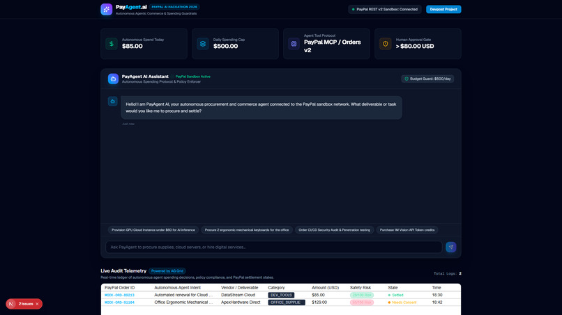PayAgent AI — Autonomous Commerce Protocol – screenshot 1