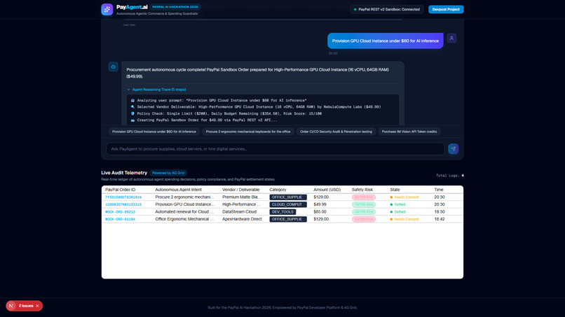 PayAgent AI — Autonomous Commerce Protocol – screenshot 2