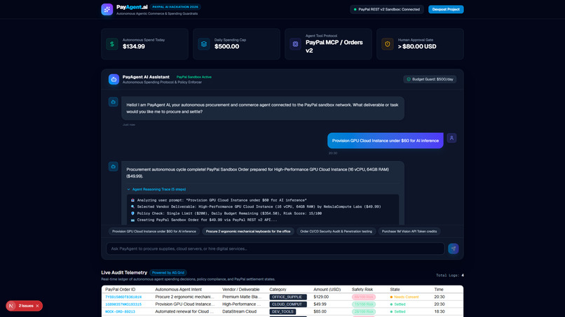 PayAgent AI — Autonomous Commerce Protocol – screenshot 3