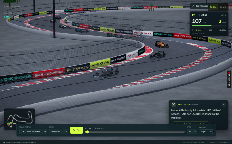 GridLens — 3D Race Replay & Strategy Studio – screenshot 9