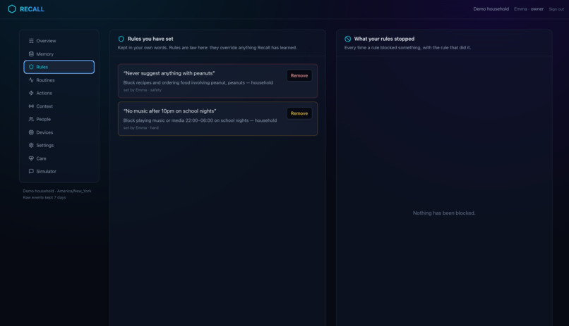 Recall – screenshot 1