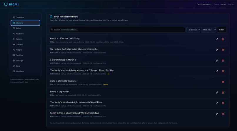 Recall – screenshot 2
