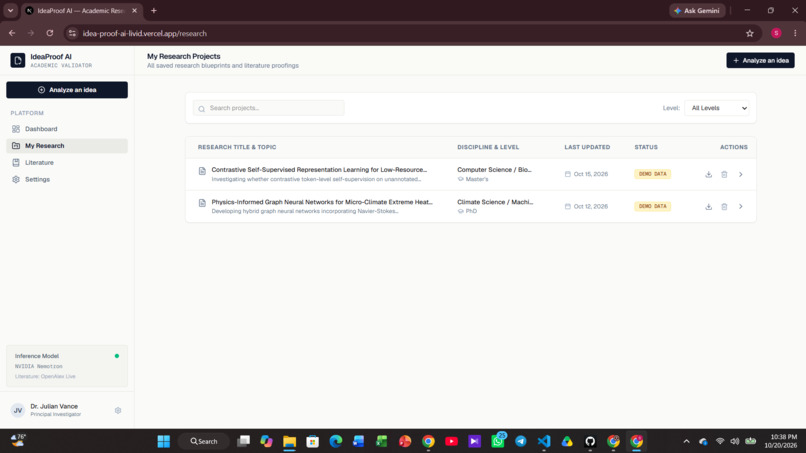 IdeaProof AI – screenshot 1