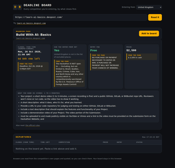 Deadline Board – screenshot 1