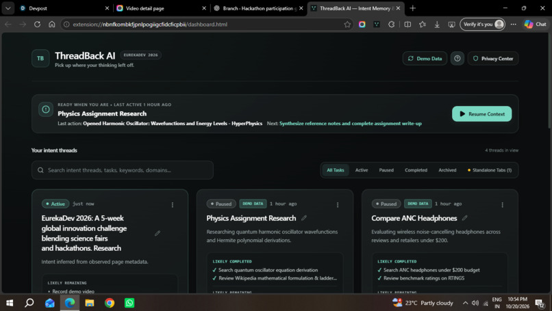 ThreadBack AI – screenshot 1