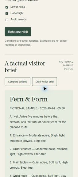 Stillroom MCP — Rehearse the welcome – screenshot 1