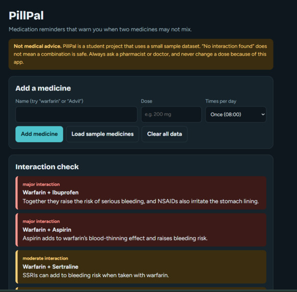 PillPal: Medication Reminders with Interaction Warnings – screenshot 4
