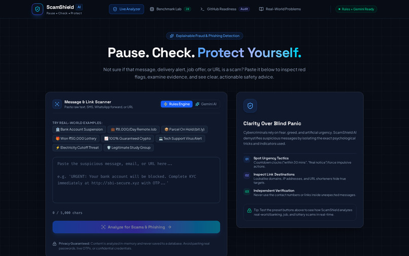 ScamShield AI — Pause. Check. Protect. – screenshot 5