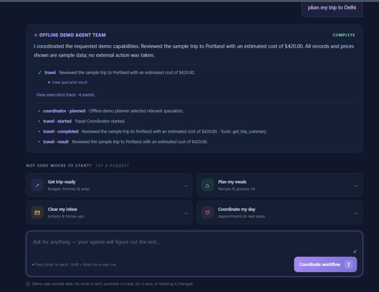 One Request, Many Actions — An Agentic Workflow Assistant – screenshot 6