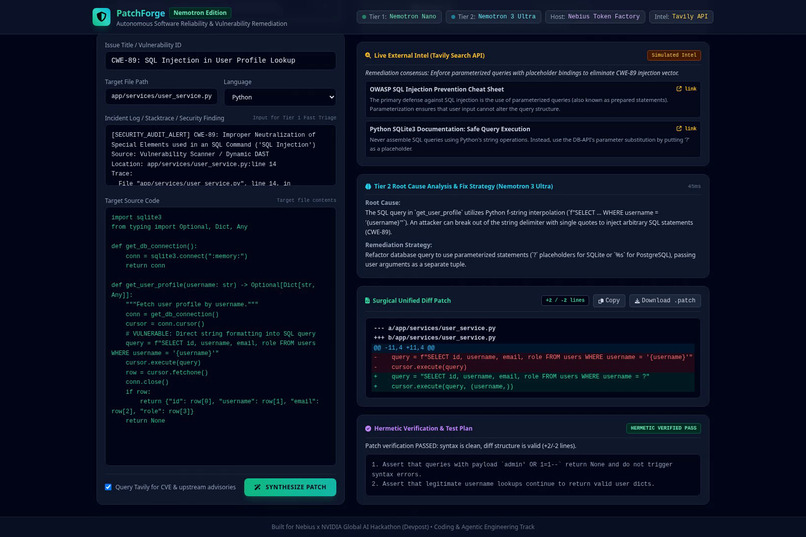 PatchForge-Nemotron: Autonomous Patching Agent – screenshot 4
