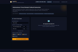 TastePilot: Cross-Domain Cultural Immersion Engine