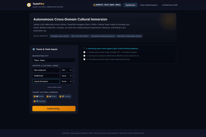 TastePilot: Cross-Domain Cultural Immersion Engine – screenshot 2