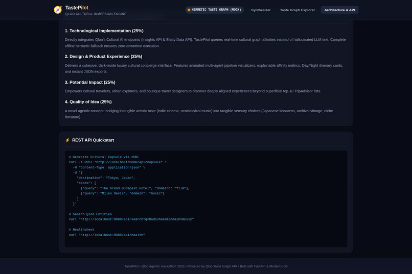 TastePilot: Cross-Domain Cultural Immersion Engine – screenshot 4