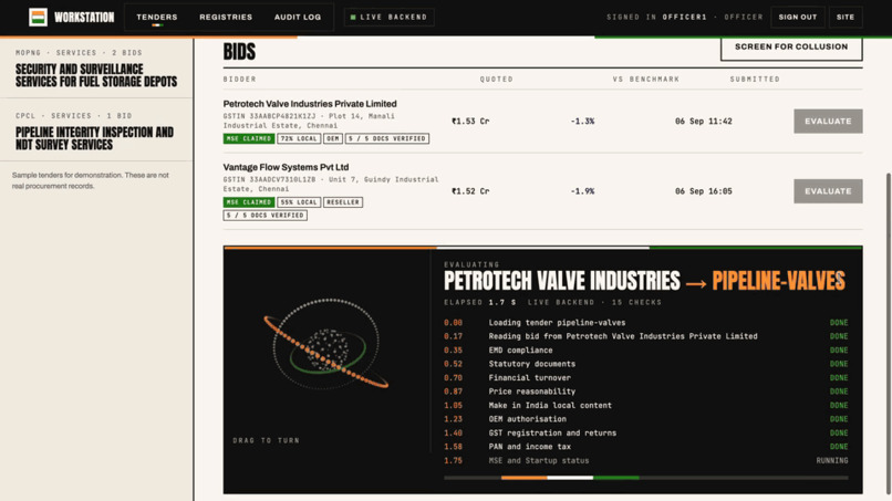 Procurement Pilot: Bid Compliance – screenshot 1
