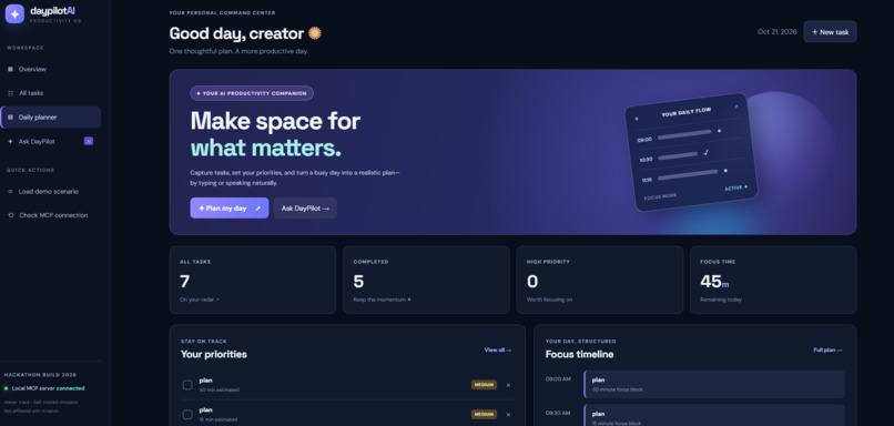DayPilot AI – Smart Voice Productivity Assistant – screenshot 1