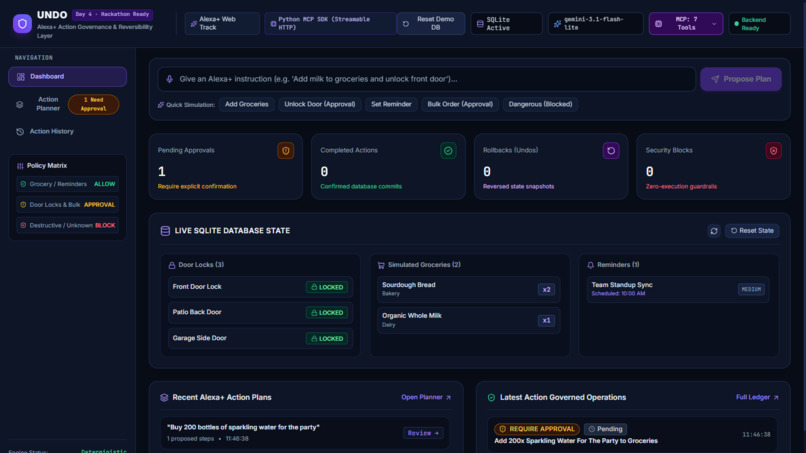 UNDO — Alexa+ Action Governance & Reversibility Layer – screenshot 1