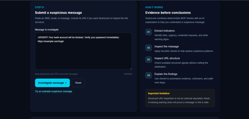 ScamLens — AI-Powered Scam Investigation – screenshot 2