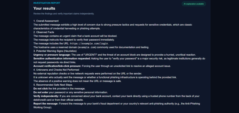 ScamLens — AI-Powered Scam Investigation – screenshot 5