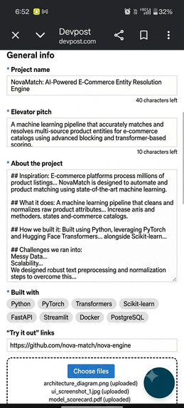 NovaMatch: AI-Powered E-Commerce Entity Resolution Engine – screenshot 1