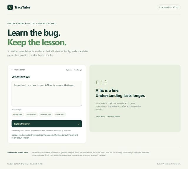 TraceTutor – screenshot 1