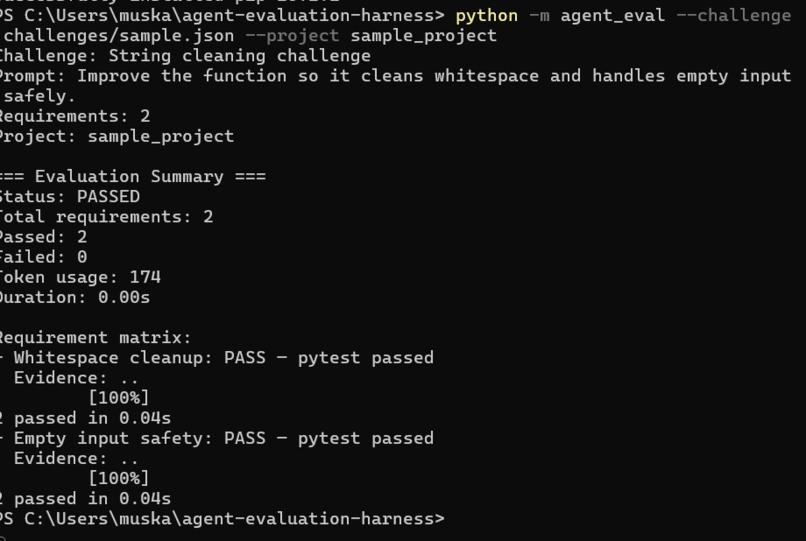 Agent Eval Harness – screenshot 1
