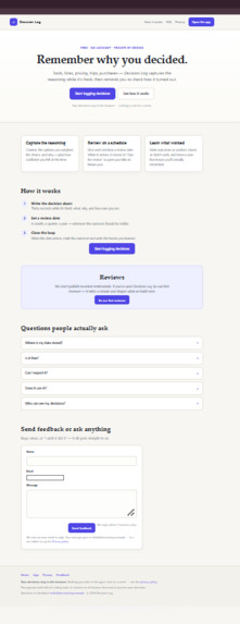 Decision Log – screenshot 1