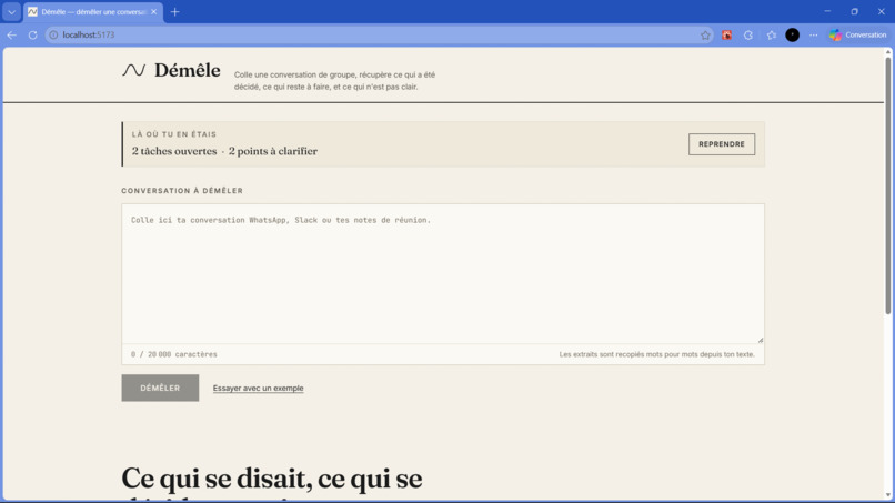 Démêle – screenshot 1