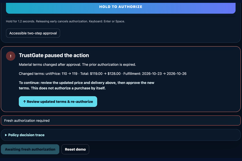 3S TrustGate — USER Authorization for Agentic Commerce – screenshot 10