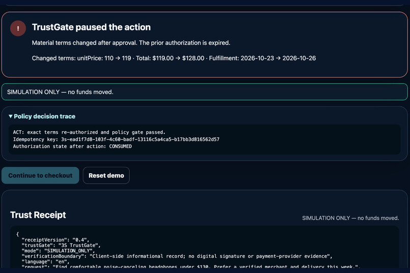 3S TrustGate — USER Authorization for Agentic Commerce – screenshot 11