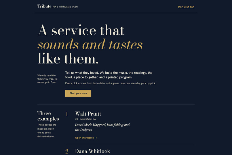 Tribute – screenshot 1