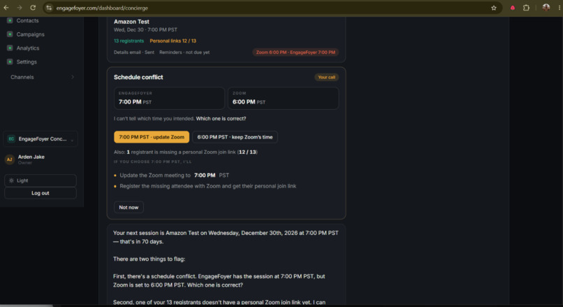 EngageFoyer Creator Concierge – screenshot 1