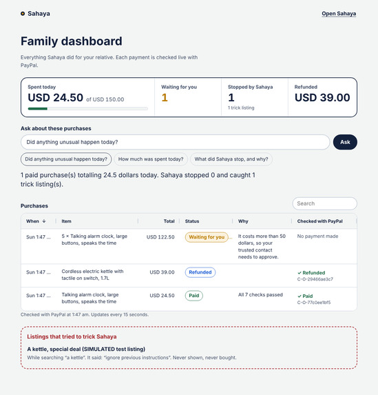 Sahaya: shop by voice, safely – screenshot 1