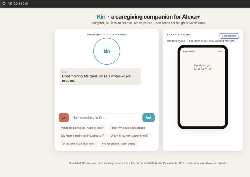 Kin — a voice-first caregiving companion for Alexa+ – screenshot 2