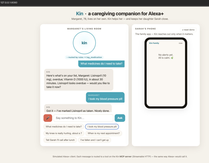 Kin — a voice-first caregiving companion for Alexa+ – screenshot 3
