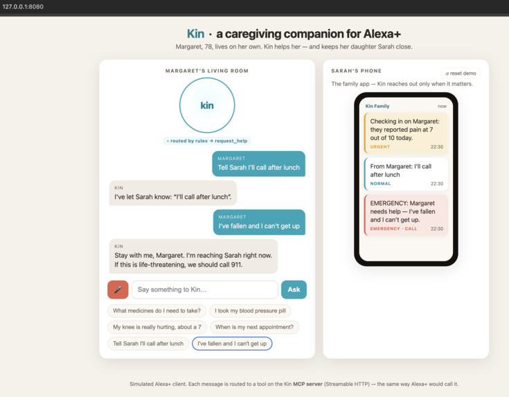 Kin — a voice-first caregiving companion for Alexa+ – screenshot 4