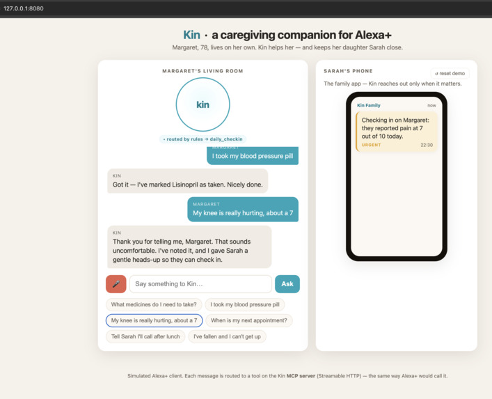 Kin — a voice-first caregiving companion for Alexa+ – screenshot 5