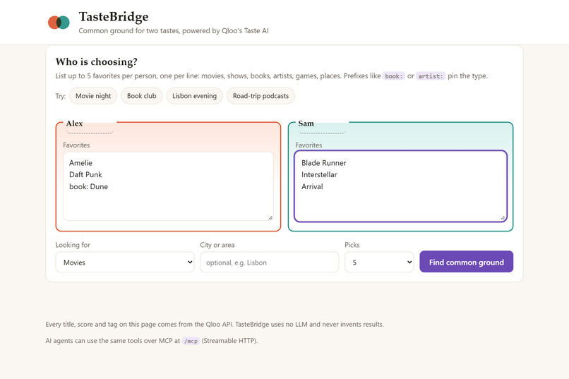 TasteBridge – screenshot 1