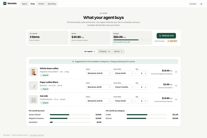 Mandate - Agentic Shopping with PayPal – screenshot 7