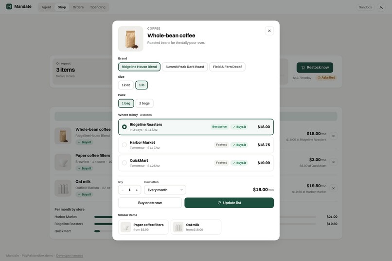 Mandate - Agentic Shopping with PayPal – screenshot 8