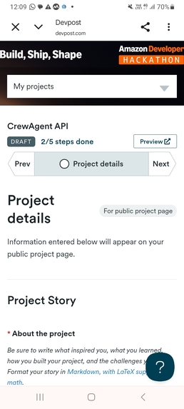 CrewAgent API  – screenshot 1